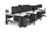 Quadro Cylinder Leg 6 Person Office Workstations [1600L x 800W with Cable Scallop] - Thumbnail 51 