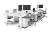 Quadro Cylinder Leg 6 Person Office Workstations [1600L x 800W with Cable Scallop] - Thumbnail 1 