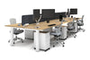 Quadro Cylinder Leg 6 Person Office Workstations [1600L x 800W with Cable Scallop] - Thumbnail 14 