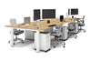Quadro Cylinder Leg 6 Person Office Workstations [1600L x 800W with Cable Scallop] - Thumbnail 12 