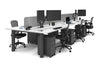 Quadro Cylinder Leg 6 Person Office Workstations [1600L x 800W with Cable Scallop] - Thumbnail 43 