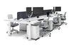 Quadro Cylinder Leg 6 Person Office Workstations [1600L x 800W with Cable Scallop] - Thumbnail 4 