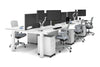 Quadro Cylinder Leg 6 Person Office Workstations [1600L x 800W with Cable Scallop] - Thumbnail 11 
