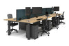 Quadro Cylinder Leg 6 Person Office Workstations [1600L x 800W with Cable Scallop] - Thumbnail 59 