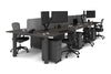 Quadro Cylinder Leg 6 Person Office Workstations [1600L x 800W with Cable Scallop] - Thumbnail 73 
