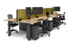 Quadro Cylinder Leg 6 Person Office Workstations [1600L x 800W with Cable Scallop] - Thumbnail 57 