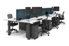 Quadro Cylinder Leg 6 Person Office Workstations [1600L x 800W with Cable Scallop] - Thumbnail 49 