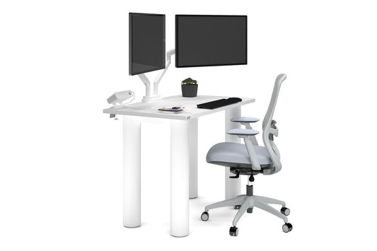 Quadro Cylinder Leg Home Office Desk [1000L x 600W] Jasonl white leg white 
