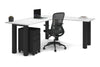 Quadro Cylinder Leg - L Shaped Corner Office Desk  [1800L x 1700W] - Thumbnail 43 