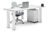 Quadro Cylinder Leg - L Shaped Corner Office Desk  [1800L x 1700W] - Thumbnail 1 