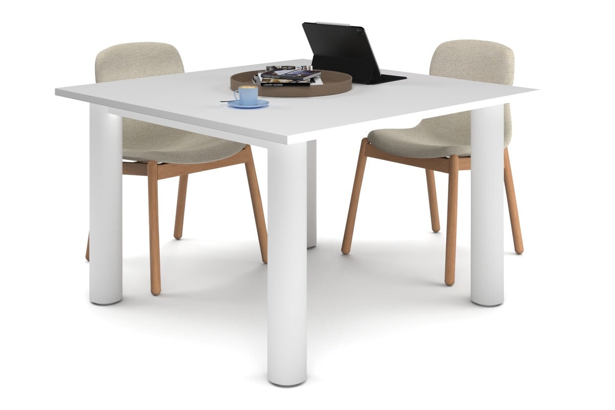 Quadro Cylinder Leg Modern Boardroom Rectangle Table [1200L x 1200W] Jasonl white leg white 