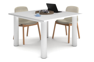 Quadro Cylinder Leg Modern Boardroom Rectangle Table [1200L x 1200W] Jasonl white leg white 