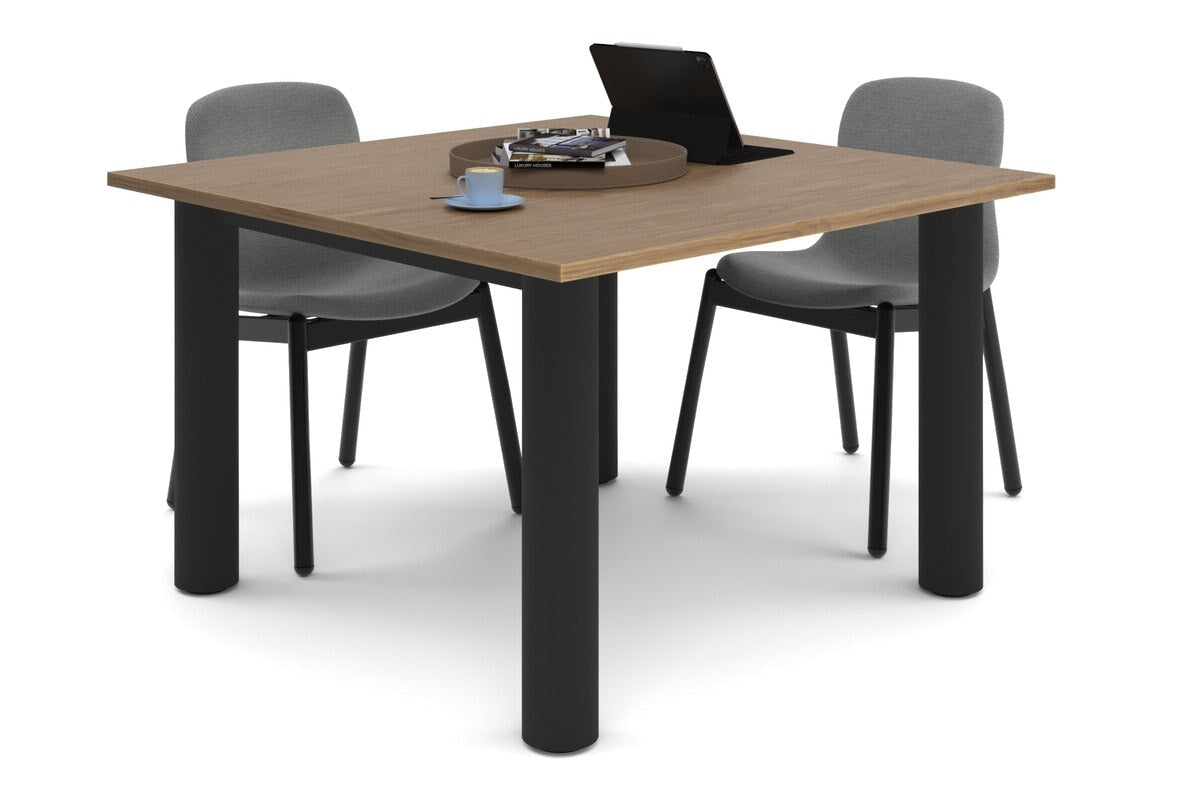 Quadro Cylinder Leg Modern Boardroom Rectangle Table [1200L x 1200W] Jasonl black leg salvage oak 