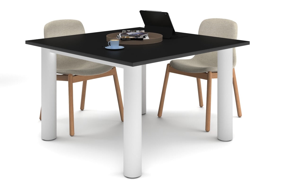 Quadro Cylinder Leg Modern Boardroom Rectangle Table [1200L x 1200W] Jasonl white leg black 