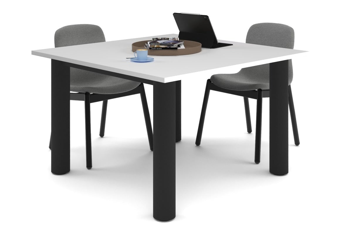 Quadro Cylinder Leg Modern Boardroom Rectangle Table [1200L x 1200W] Jasonl black leg white 