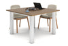 Quadro Cylinder Leg Modern Boardroom Rectangle Table  [1200L x 1200W] - Thumbnail 4 