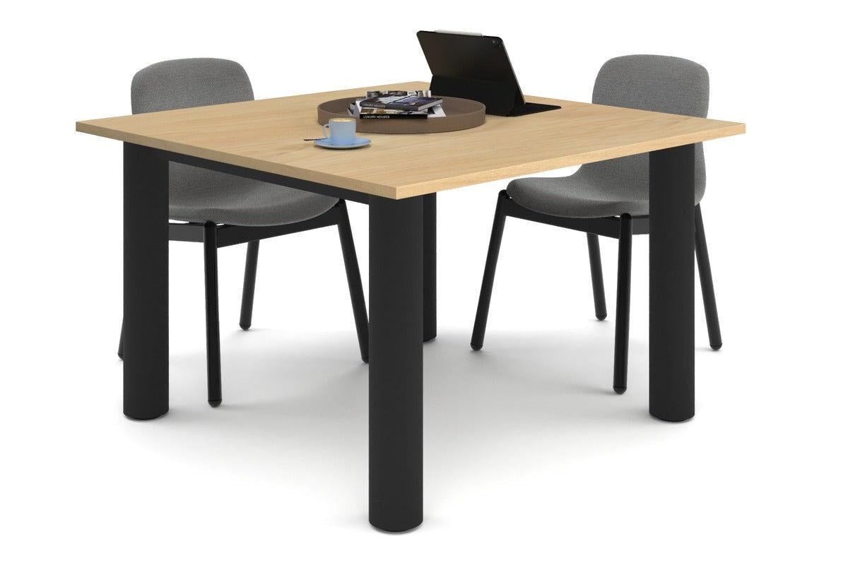 Quadro Cylinder Leg Modern Boardroom Rectangle Table [1200L x 1200W] Jasonl black leg maple 
