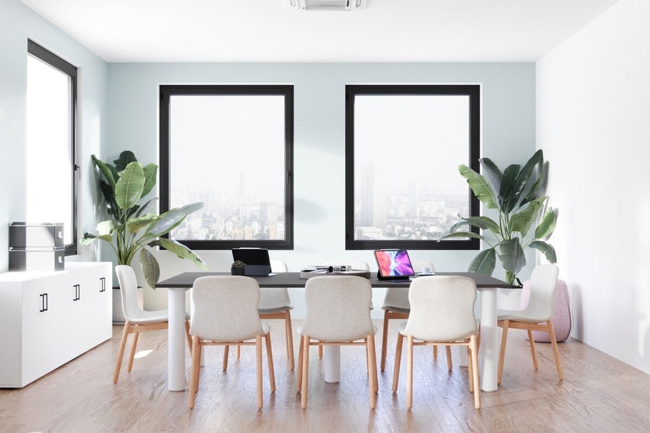 Environmental image of Quadro Cylinder Leg Modern Boardroom Rectangle Table [2400L x 1200W]