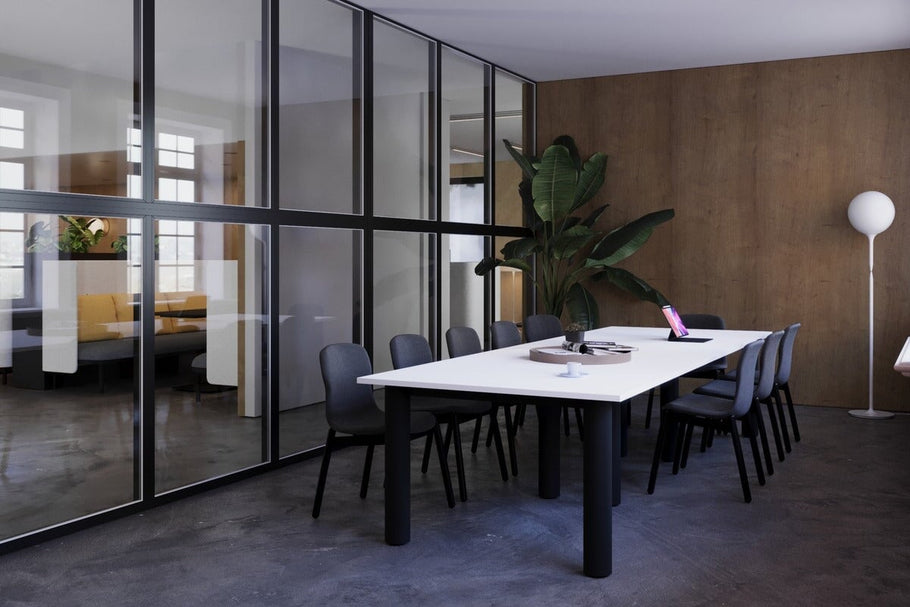 Environmental image of Quadro Cylinder Leg Modern Boardroom Rectangle Table [3600L x 1200W]