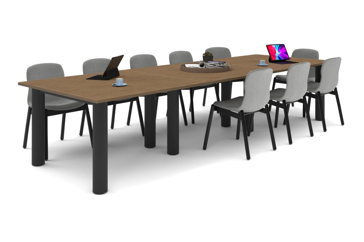 Quadro Cylinder Leg Modern Boardroom Rectangle Table [3600L x 1200W] Jasonl black leg salvage oak 