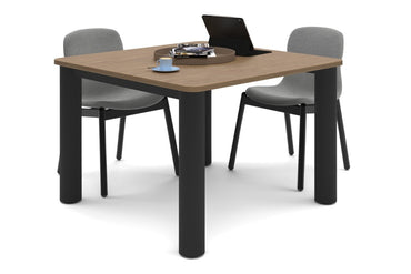 Quadro Cylinder Leg Modern Boardroom Rectangle Table - Rounded Corners [1100L x 1100W with Rounded Corners] Jasonl black leg salvage oak 