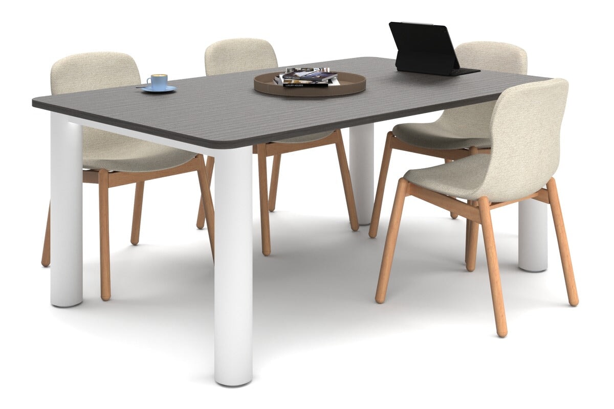 Quadro Cylinder Leg Modern Boardroom Rectangle Table - Rounded Corners ...
