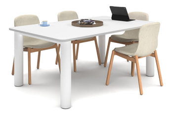  - Quadro Cylinder Leg Modern Boardroom Rectangle Table - Rounded Corners [1800L x 1100W with Rounded Corners] - 1