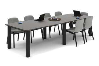  - Quadro Cylinder Leg Modern Boardroom Rectangle Table - Rounded Corners [3200L x 1100W with Rounded Corners] - 1