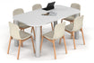 Quadro Cylinder Leg Modern Boardroom Table - Large Rounded Corners [1800L x 1000W with Large Rounded Corners] Jasonl white leg white 