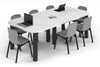 Quadro Cylinder Leg Modern Boardroom Table - Large Rounded Corners [2400L x 1200W with Large Rounded Corners] - Thumbnail 5 