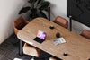 Quadro Cylinder Leg Modern Boardroom Table - Large Rounded Corners [2400L x 1200W with Large Rounded Corners] - Thumbnail 2 