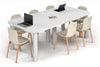 Quadro Cylinder Leg Modern Boardroom Table - Large Rounded Corners [2400L x 1200W with Large Rounded Corners] - Thumbnail 1 