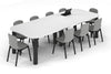 Quadro Cylinder Leg Modern Boardroom Table - Large Rounded Corners [3000L x 1200W with Large Rounded Corners] - Thumbnail 5 