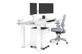  - Quadro Cylinder Leg Office Desk [1800L x 800W with Cable Scallop] - 1