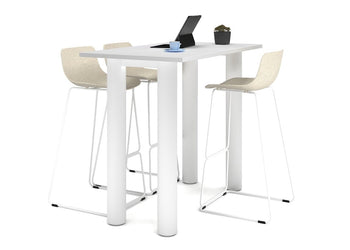 Quadro Cylinder Legs Counter Table [1400L x 700W] Jasonl white leg white 