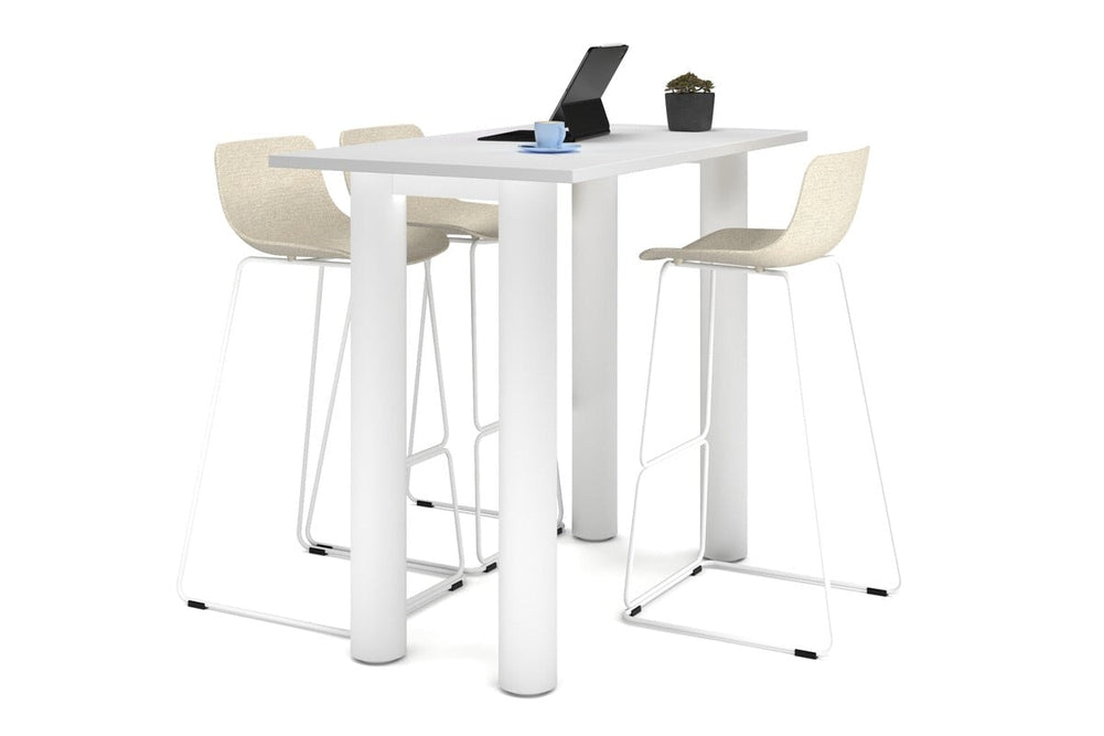 Quadro Cylinder Legs Counter Table  [1600L x 700W]-white leg white 