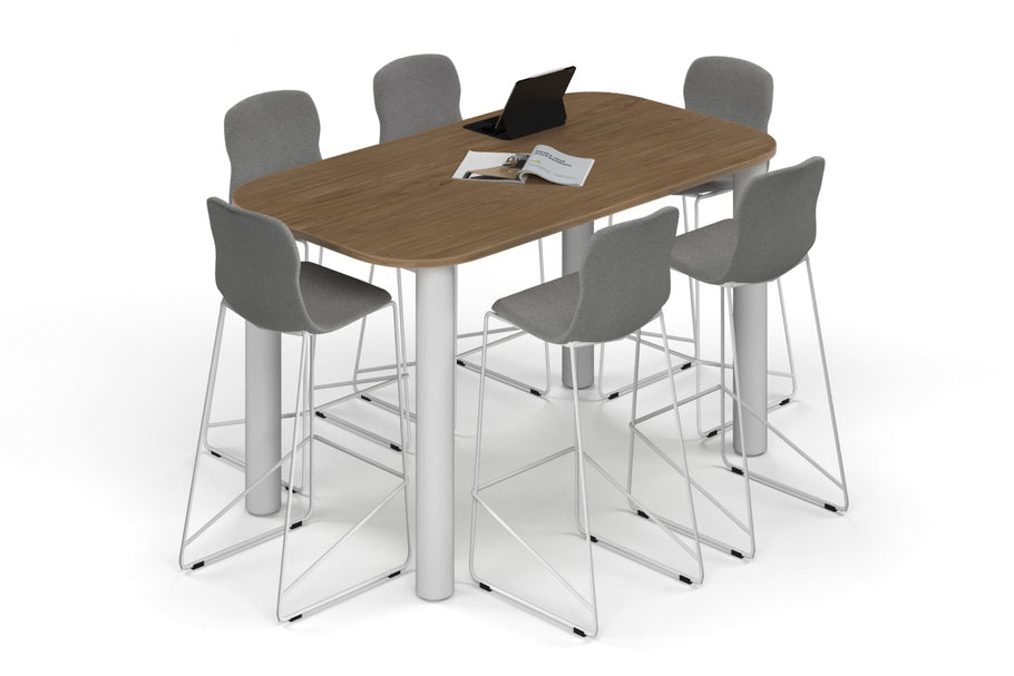 Environmental image of Quadro Cylinder Legs Counter Table - Large Rounded Corners [1800L x 1000W with Large Rounded CornersW]