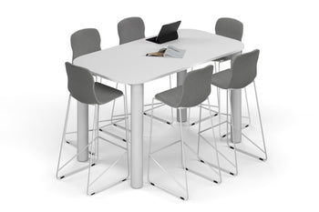  - Quadro Cylinder Legs Counter Table - Large Rounded Corners [1800L x 1000W with Large Rounded CornersW] - 1