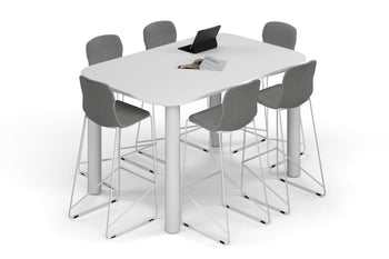  - Quadro Cylinder Legs Counter Table - Large Rounded Corners [1800L x 1200W with Large Rounded CornersW] - 1
