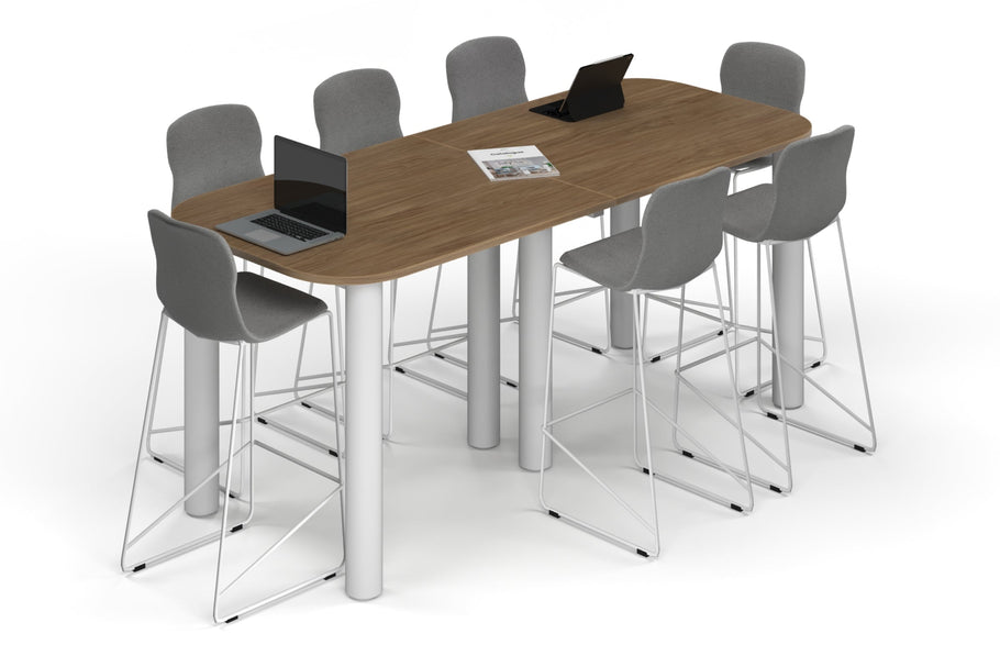 Environmental image of Quadro Cylinder Legs Counter Table - Large Rounded Corners [2400L x 1000W with Large Rounded CornersW]