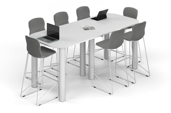  - Quadro Cylinder Legs Counter Table - Large Rounded Corners [2400L x 1000W with Large Rounded CornersW] - 1
