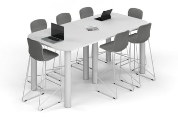  - Quadro Cylinder Legs Counter Table - Large Rounded Corners [2400L x 1200W with Large Rounded CornersW] - 1