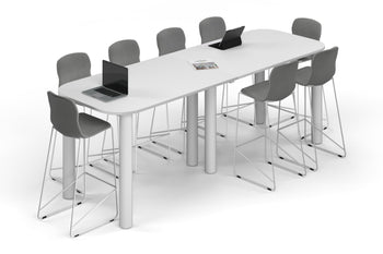  - Quadro Cylinder Legs Counter Table - Large Rounded Corners [3000L x 1000W with Large Rounded Corners] - 1