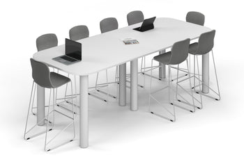  - Quadro Cylinder Legs Counter Table - Large Rounded Corners [3000L x 1200W with Large Rounded CornersW] - 1