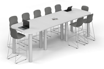  - Quadro Cylinder Legs Counter Table - Large Rounded Corners [3600L x 1200W with Large Rounded CornersW] - 1