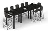 Quadro Cylinder Legs Counter Table - Large Rounded Corners [3600L x 1200W with Large Rounded CornersW] - Thumbnail 6 