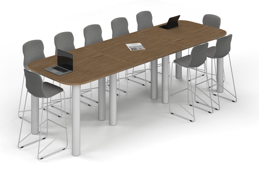 Environmental image of Quadro Cylinder Legs Counter Table - Large Rounded Corners [3600L x 1200W with Large Rounded CornersW]