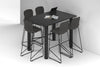 Quadro Cylinder Legs Half Counter Table - Large Rounded Corners [1500L x 1000W with Large Rounded CornersW] - Thumbnail 6 