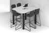 Quadro Cylinder Legs Half Counter Table - Large Rounded Corners [1500L x 1200W with Large Rounded CornersW] - Thumbnail 4 