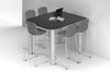 Quadro Cylinder Legs Half Counter Table - Large Rounded Corners [1500L x 1200W with Large Rounded CornersW] - Thumbnail 3 